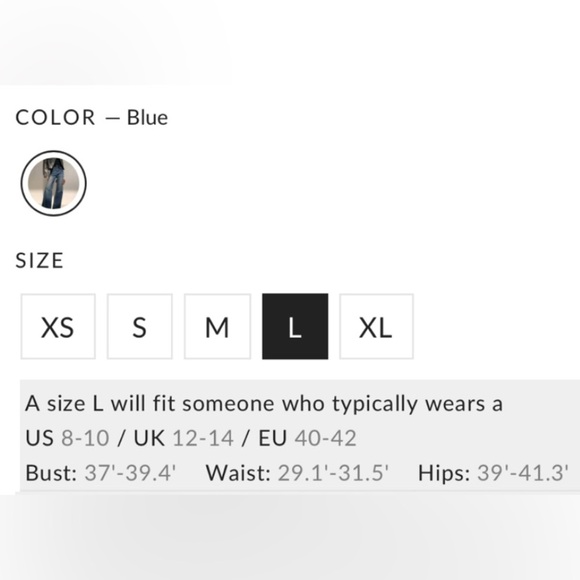 Commense Wide Leg Jeans Pants Vintage Style Denim Blue Medium Wash NWT XL or L - Picture 9 of 12